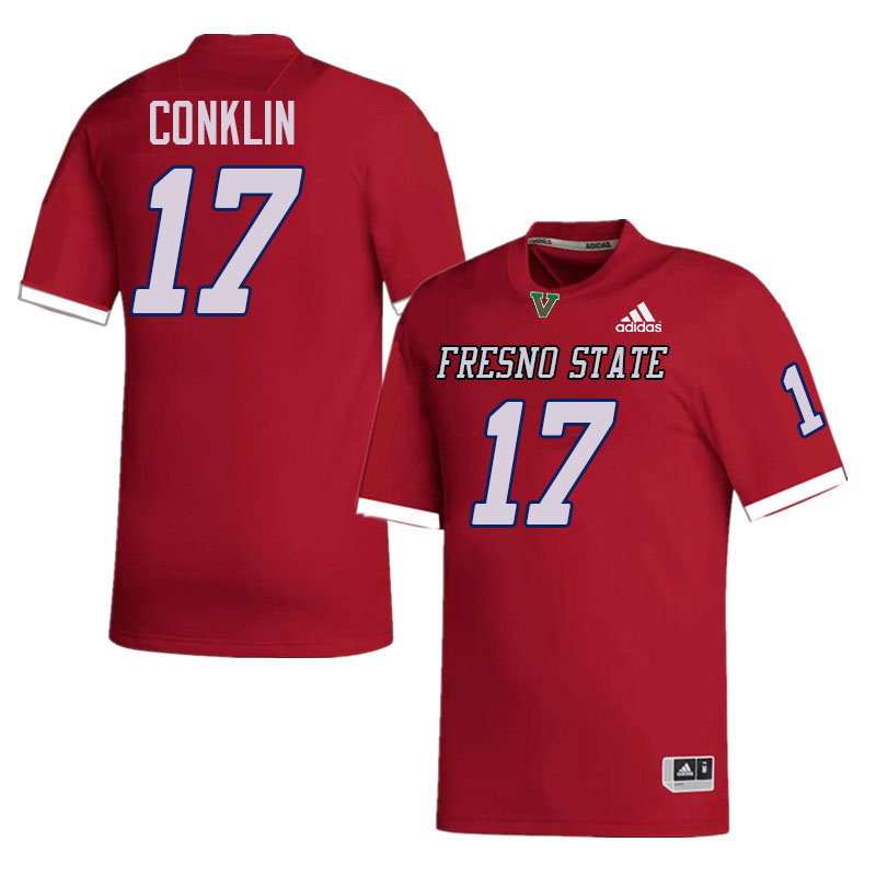Fresno State Bulldogs #17 Carson Conklin College Football Jerseys,Uniforms-Red Fresno State Bulldogs #17 Carson Conklin College Football Jerseys,Uniforms-Red
